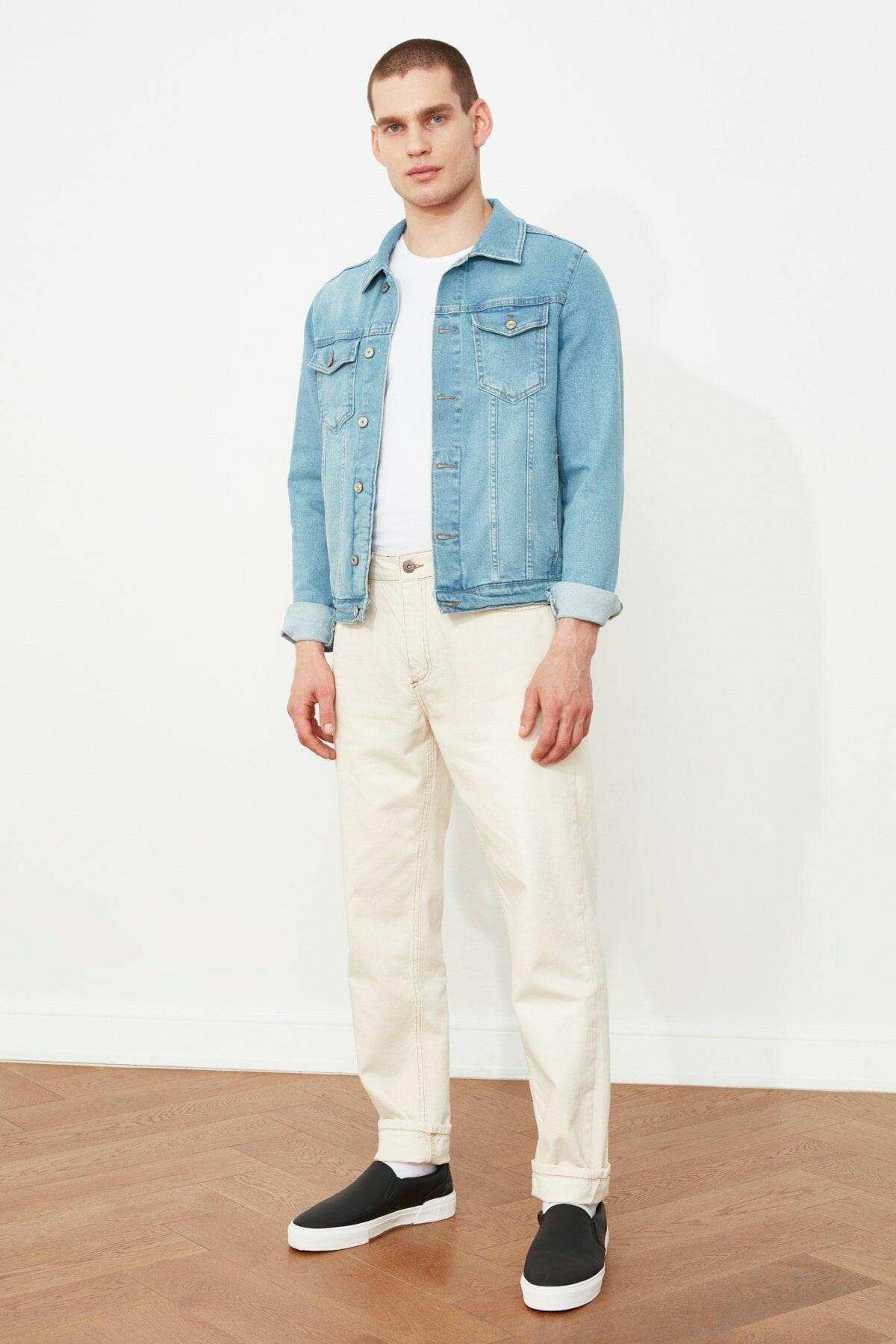 HB Mens Denim Jacket Stretchable Fine Lycra - DENIMS - Denim Jacket -