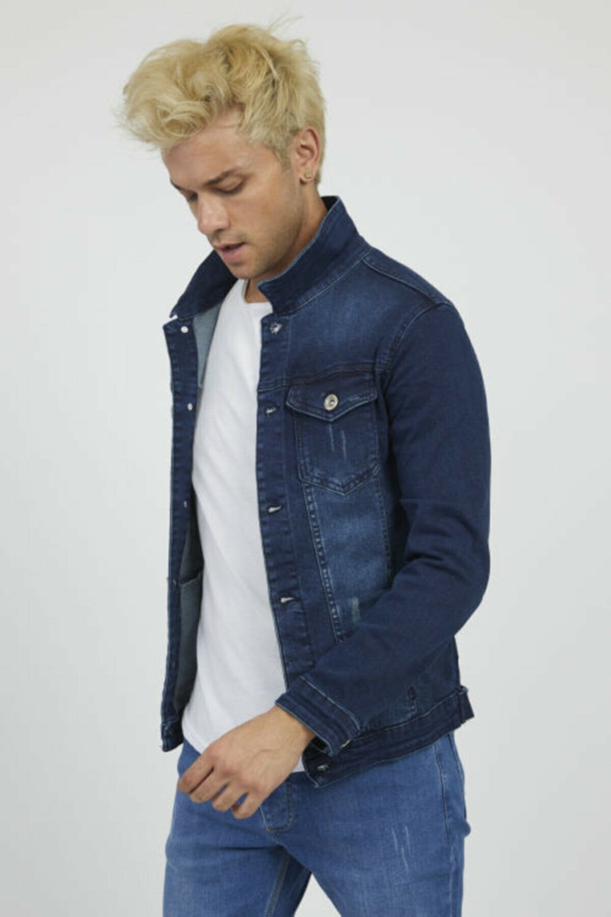 HB Mens Denim Jacket Stretchable Fine Lycra - DENIMS - Denim Jacket -