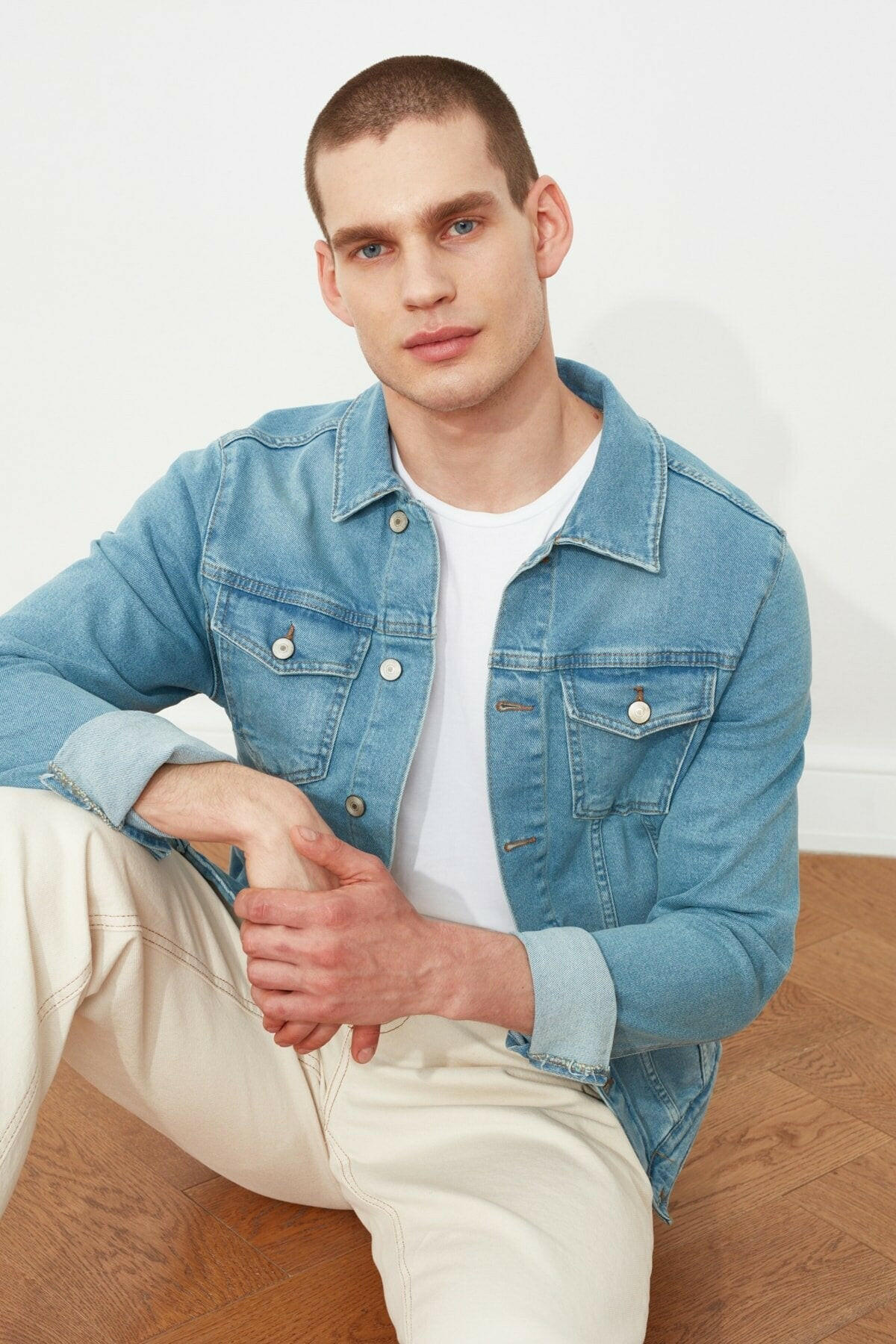 HB Mens Denim Jacket Stretchable Fine Lycra - DENIMS - Denim Jacket -