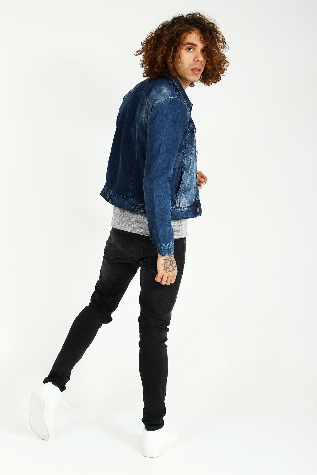 HB Mens Denim Jacket Stretchable Fine Lycra - DENIMS - Denim Jacket -
