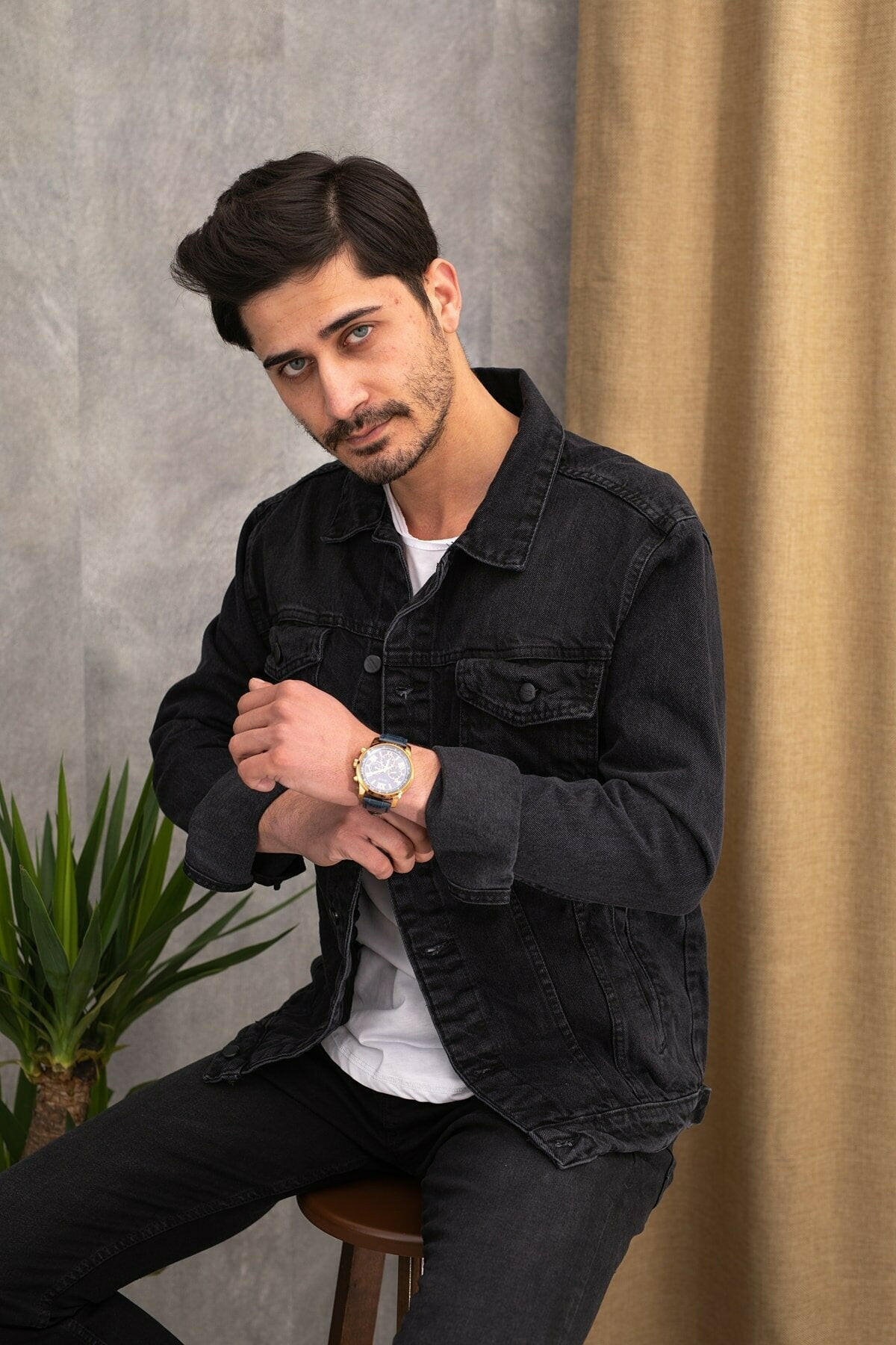 HB Mens Denim Jacket Stretchable Fine Lycra - DENIMS - Denim Jacket -