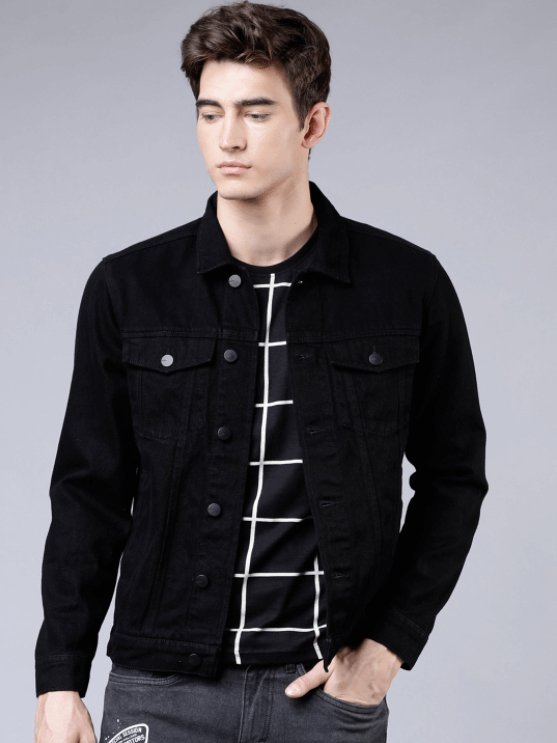 Mens Denim Jacket Black - DENIMS - Denim Jacket -