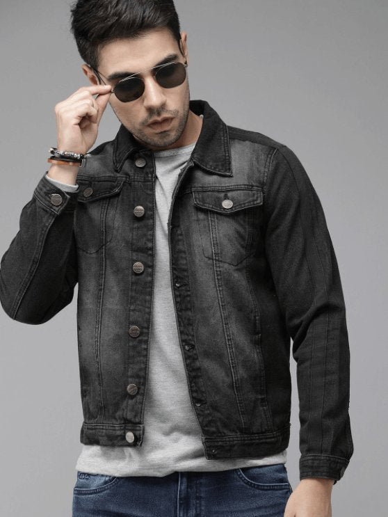Mens Denim Jacket Black - DENIMS - Denim Jacket -