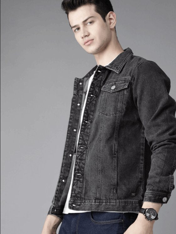 Mens Denim Jacket Black - DENIMS - Denim Jacket -