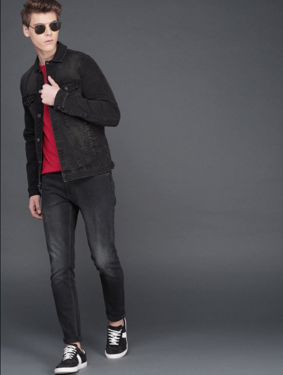 Mens Denim Jacket Black - DENIMS - Denim Jacket -