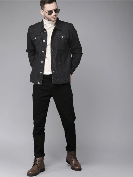 Mens Denim Jacket Black - DENIMS - Denim Jacket -