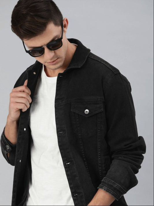 Mens Denim Jacket Black - DENIMS - Denim Jacket -