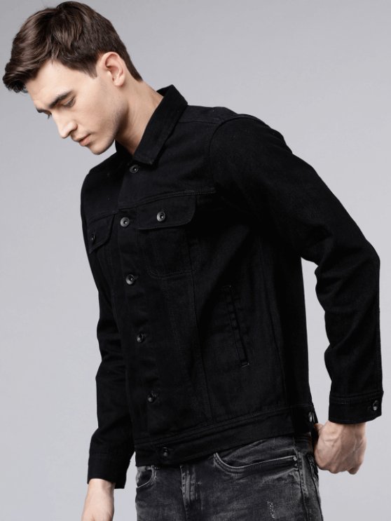 Mens Denim Jacket Black - DENIMS - Denim Jacket -