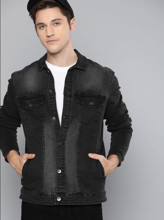 Mens Denim Jacket Black - DENIMS - Denim Jacket -