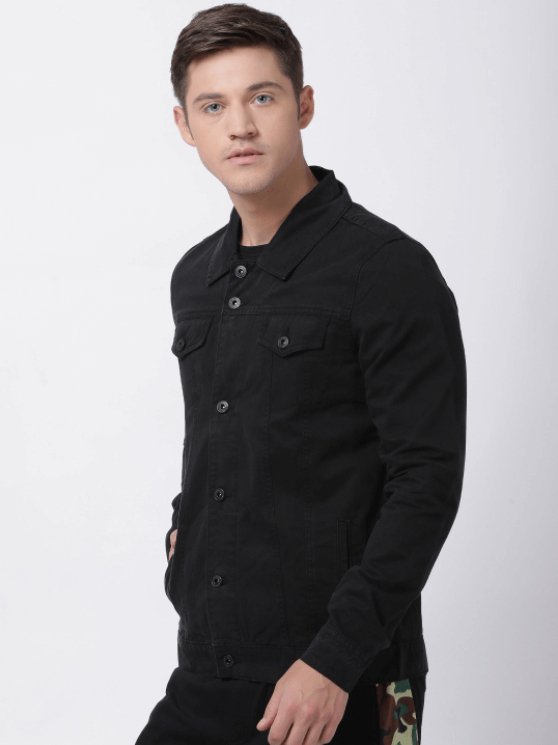 Mens Denim Jacket Black - DENIMS - Denim Jacket -