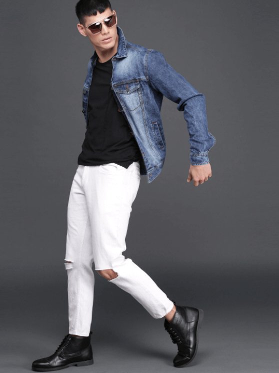 Mens Denim Jacket Dark Blue - DENIMS - Denim Jacket -