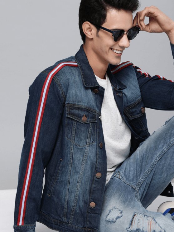 Mens Denim Jacket Dark Blue - DENIMS - Denim Jacket -