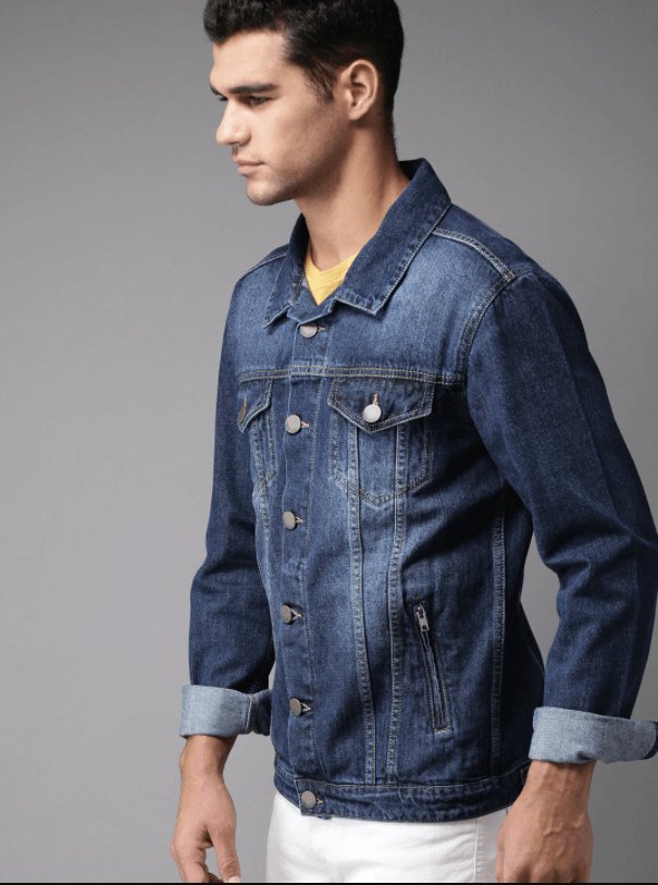 Mens Denim Jacket Dark Blue - DENIMS - Denim Jacket -