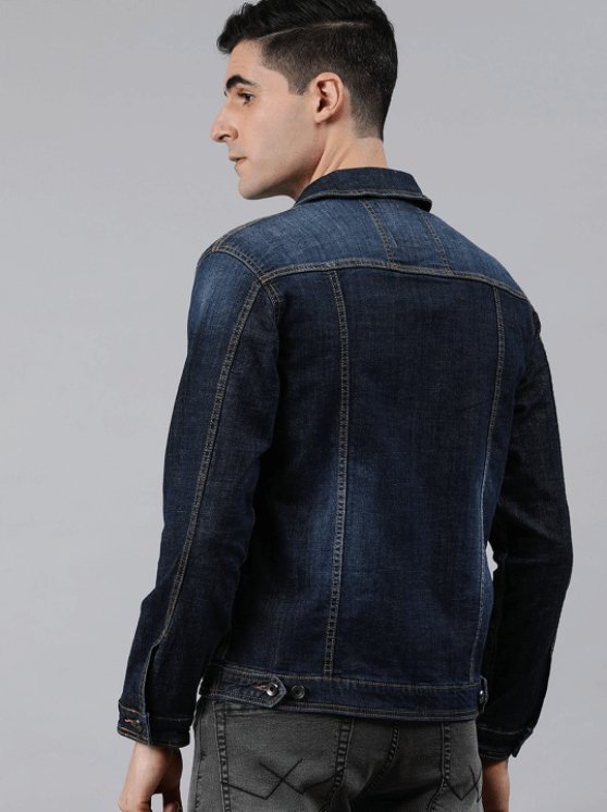 Mens Denim Jacket Dark Blue - DENIMS - Denim Jacket -