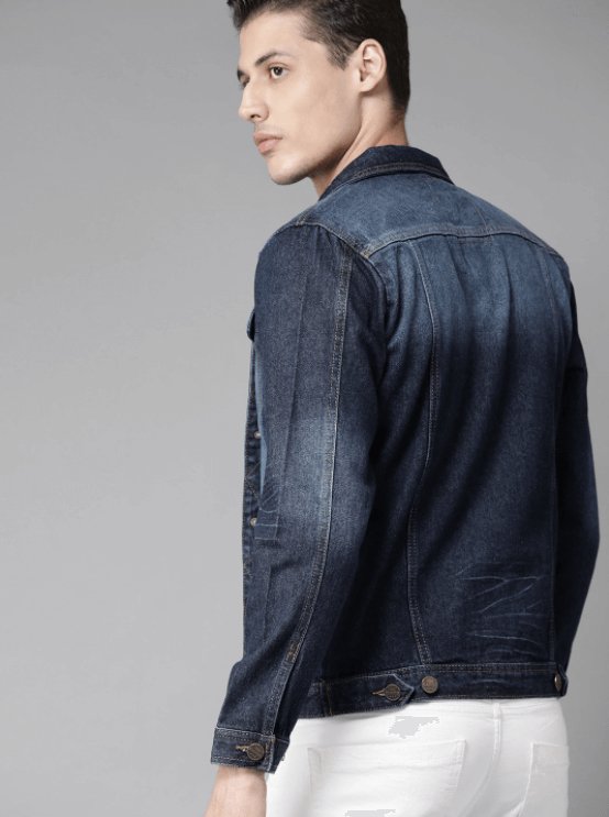 Mens Denim Jacket Dark Blue - DENIMS - Denim Jacket -
