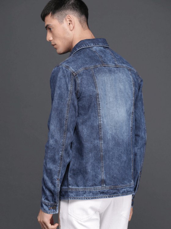 Mens Denim Jacket Dark Blue - DENIMS - Denim Jacket -