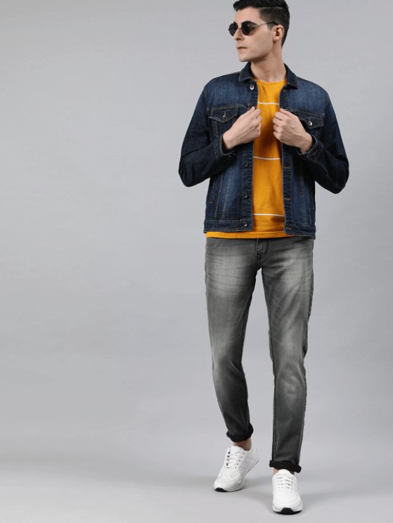 Mens Denim Jacket Dark Blue - DENIMS - Denim Jacket -