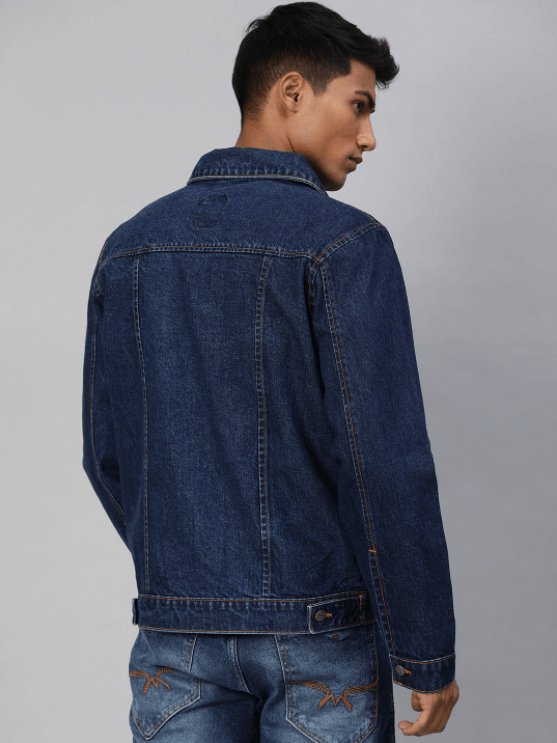 Mens Denim Jacket Dark Blue - DENIMS - Denim Jacket -