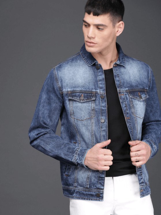 Mens Denim Jacket Dark Blue - DENIMS - Denim Jacket -