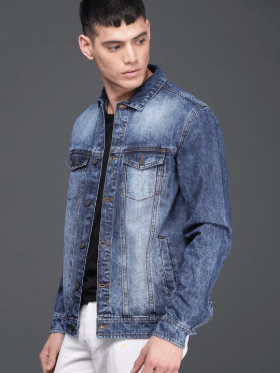 Mens Denim Jacket Dark Blue - DENIMS - Denim Jacket -