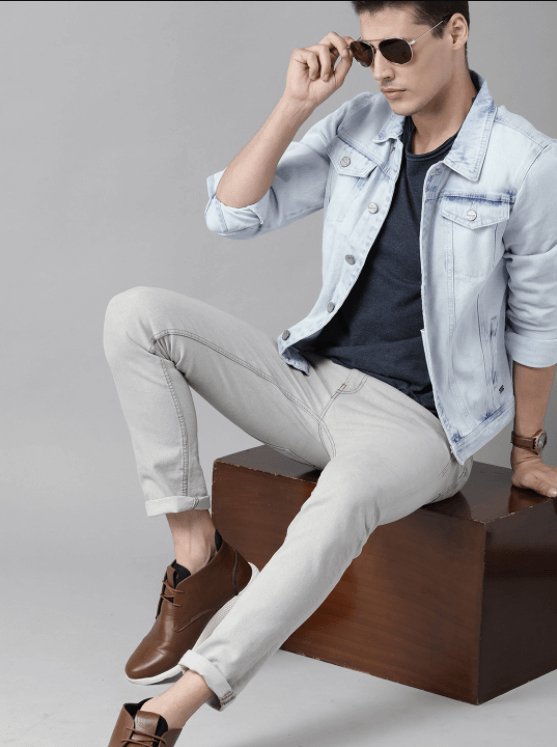 Mens Denim Jacket Light Blue - DENIMS - Denim Jacket -