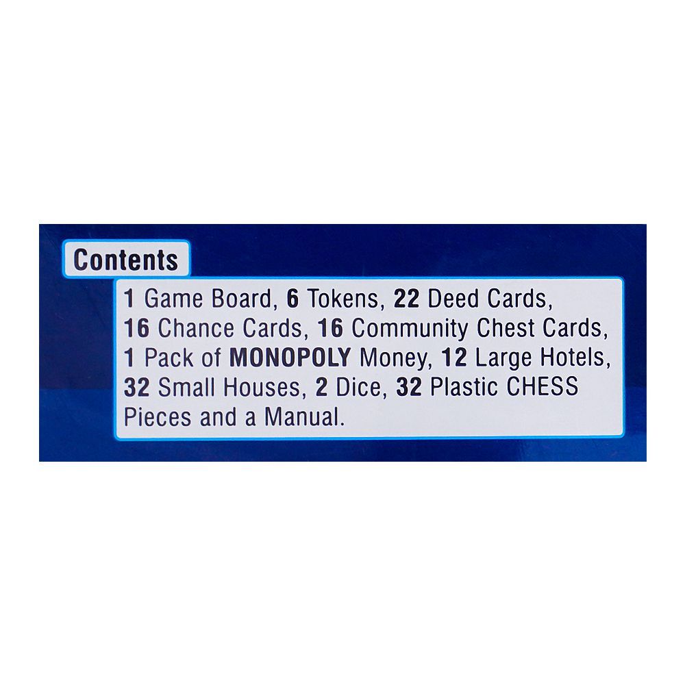 Monopoly & Chess 2 - In - 1 Board Game, For 7+ Years - DENIMS - Board Games -