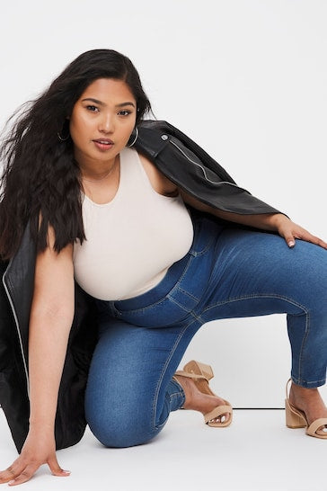 Simply Be Amber Mid Blue Skinny Jeggings