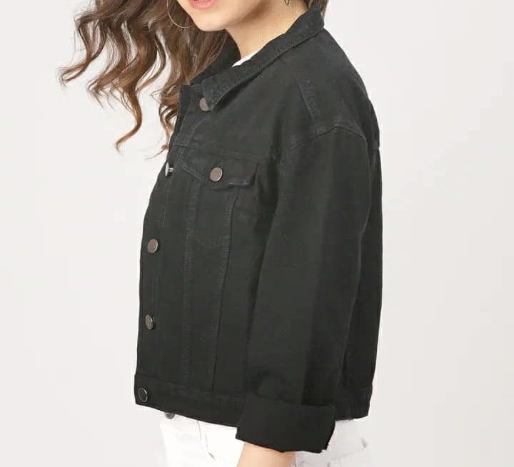Women Black Solid Jacket