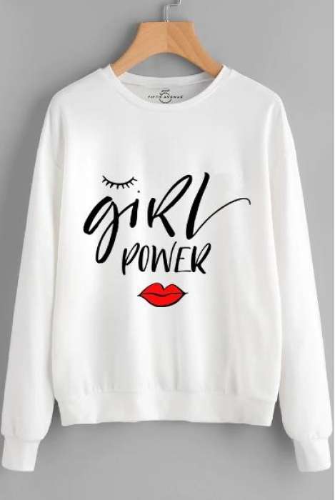 Power Lips Printed Sweatshirt White