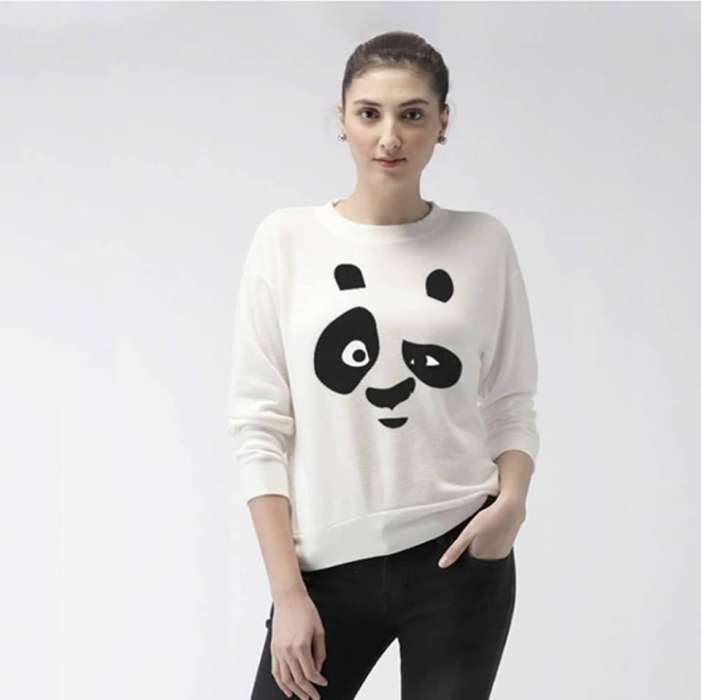 White Panda Print Sweat Shirt SS 99