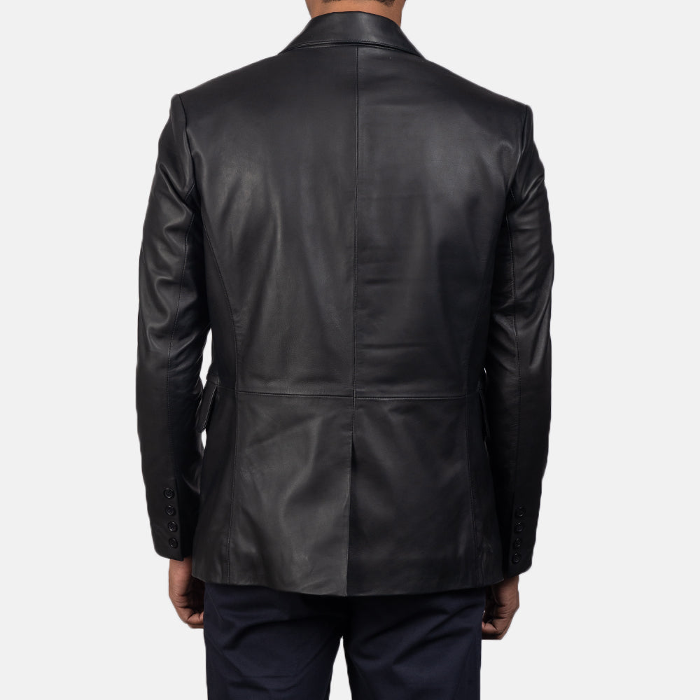 Ace Black Leather Blazer