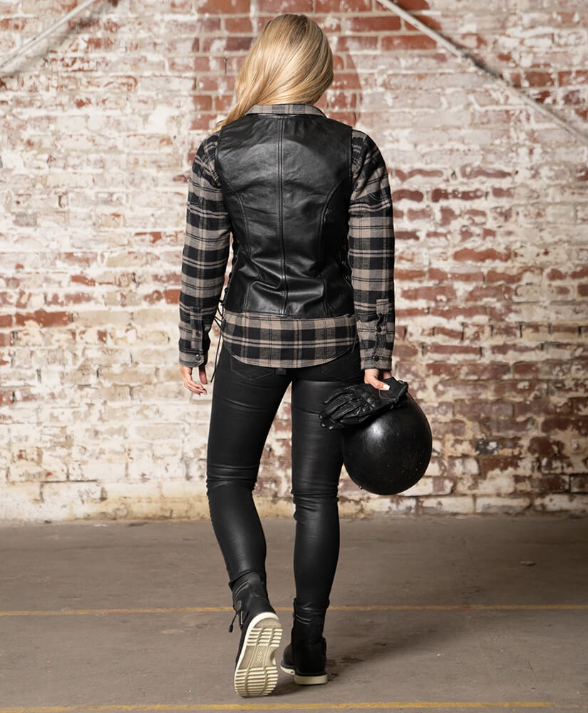 Ace Haughty Black Leather Motorcycle Vest for Women