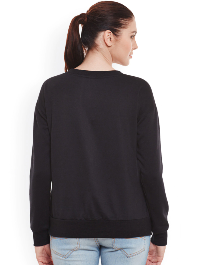 HB INDUSTRIES Plain Basic Sweatshirt Best Fabric Black For Womens