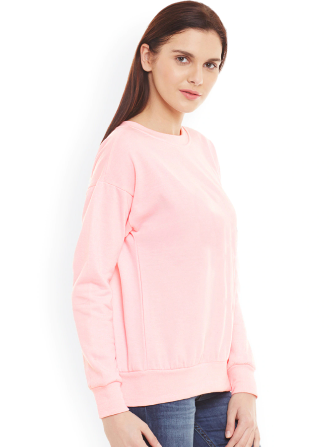 HB INDUSTRIES Plain Basic Sweatshirt Best Fabric Pink For Womens