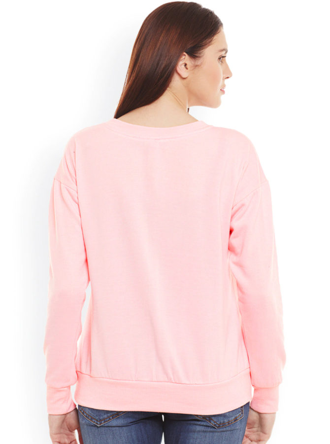HB INDUSTRIES Plain Basic Sweatshirt Best Fabric Pink For Womens