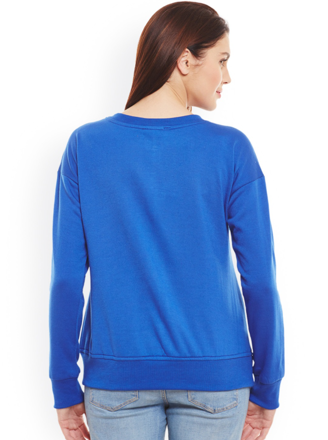 HB INDUSTRIES Plain Basic Sweatshirt Best Fabric Royal Blue For Womens
