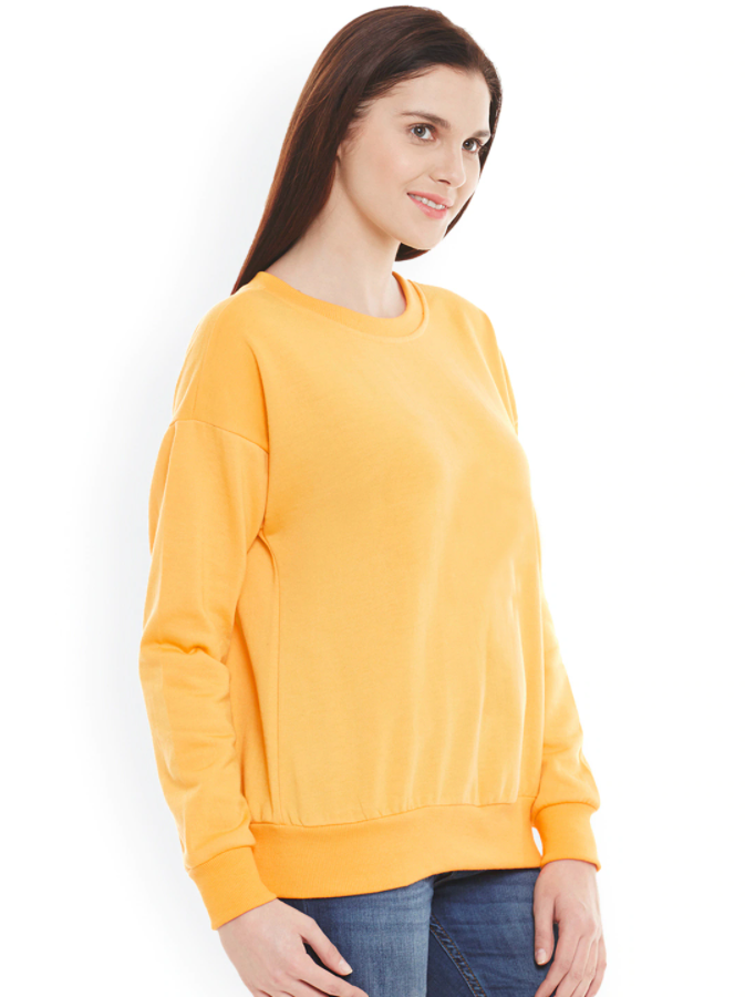 HB INDUSTRIES Plain Basic Sweatshirt Best Fabric Yellow For Womens