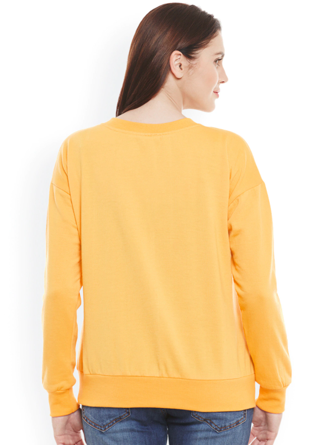HB INDUSTRIES Plain Basic Sweatshirt Best Fabric Yellow For Womens