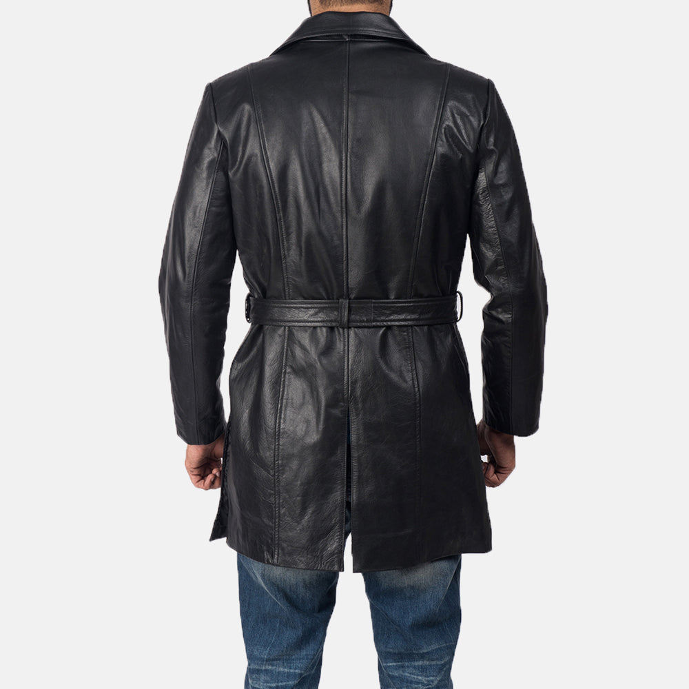 Men's Black Genuine Leather Coat