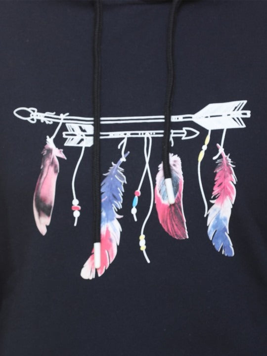 Women Graphic Printed Hooded Sweatshirt – Stylish Cotton Hoodie for Winter Wear in Pakistan