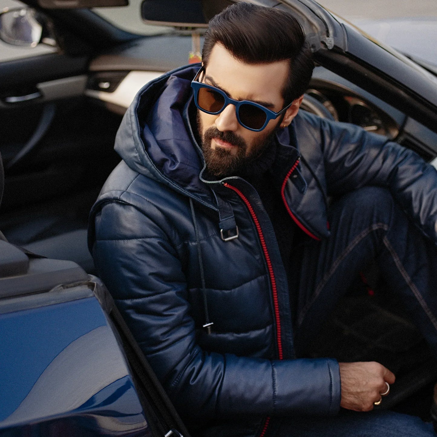 Ace Quilted Genuine Leather Jacket - Detachable Hood Edition