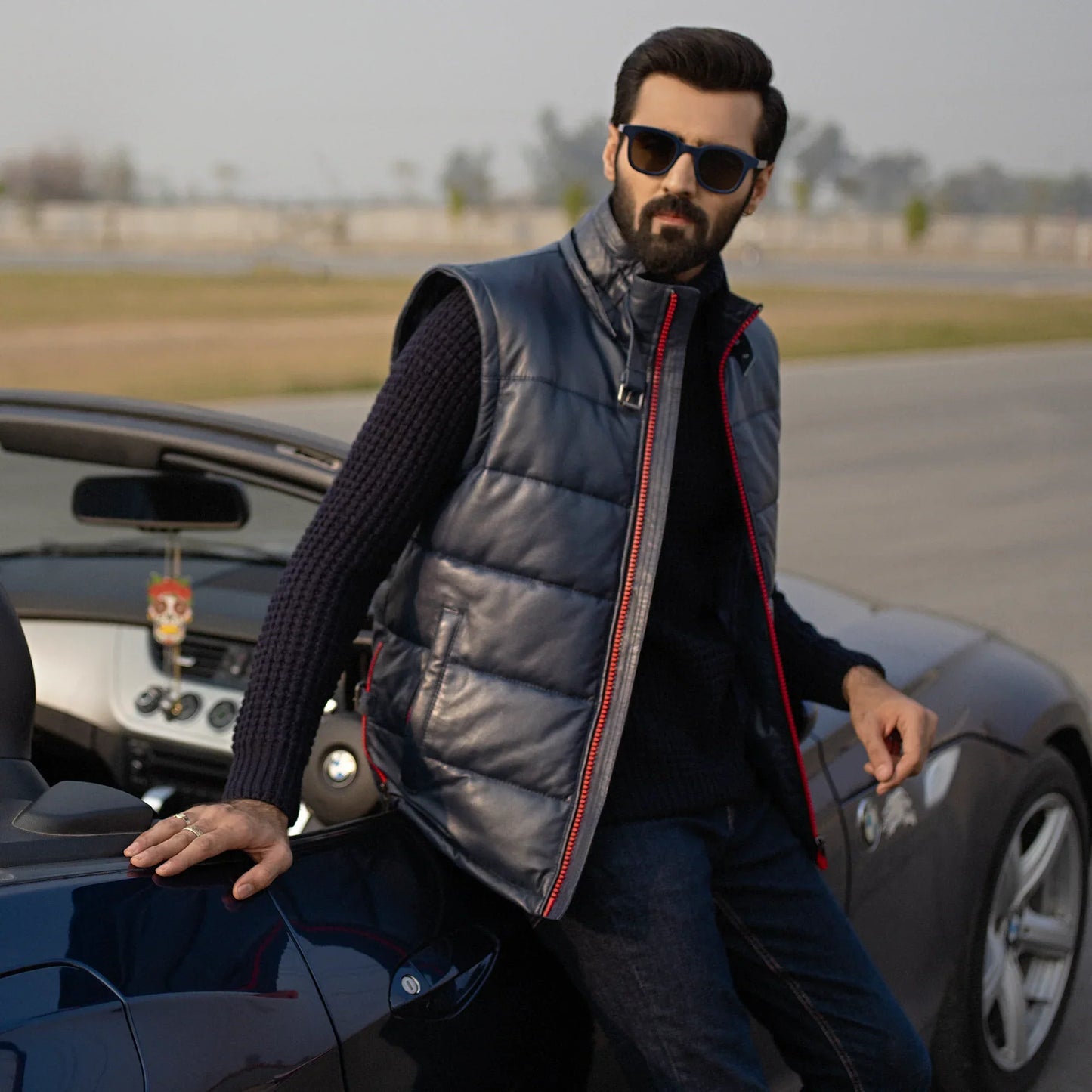 Ace Quilted Genuine Leather Jacket - Detachable Hood Edition