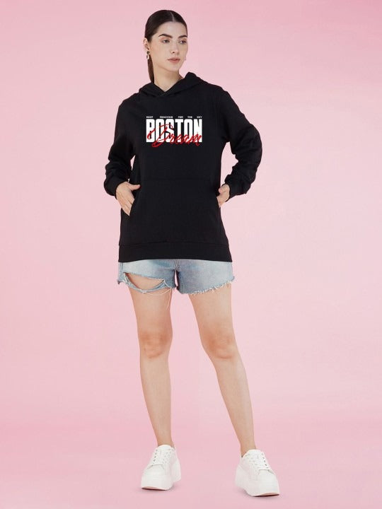 Graphic Printed Hooded Oversized Navy Blue Hoodie for Women – Trendy Streetwear in Pakistan | DENIMS