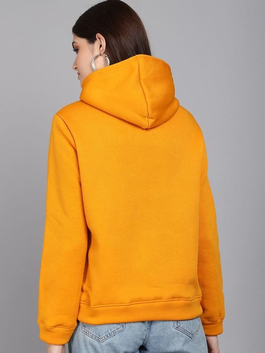 Women Hooded Long Sleeves Yellow Hoodie – Casual Pullover Sweatshirt for Pakistan | DENIMS