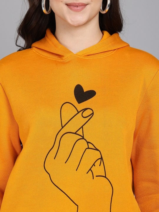 Women Hooded Long Sleeves Yellow Hoodie – Casual Pullover Sweatshirt for Pakistan | DENIMS
