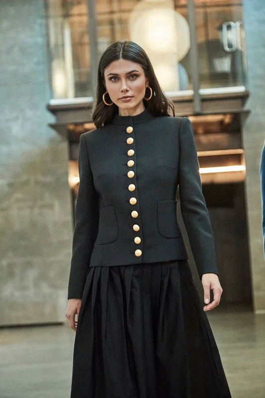 Ace Women Black Blazer with Pockets