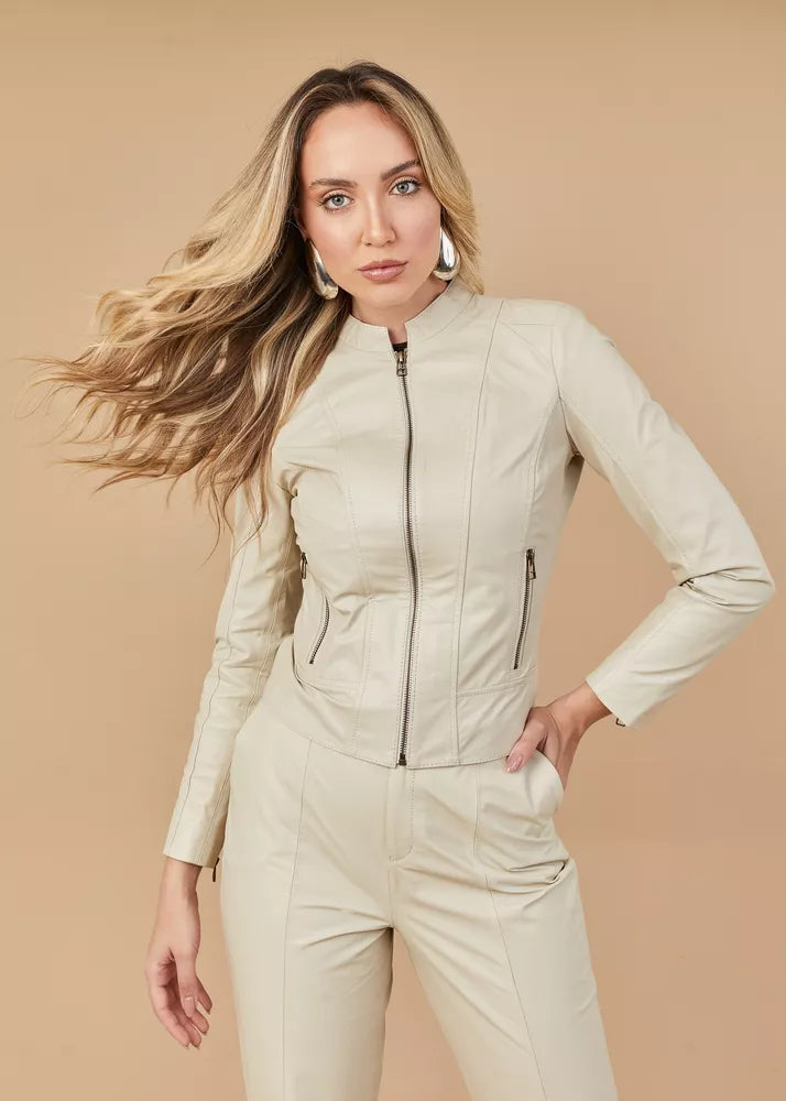 Off-White Ace Women's Genuine Leather Jacket