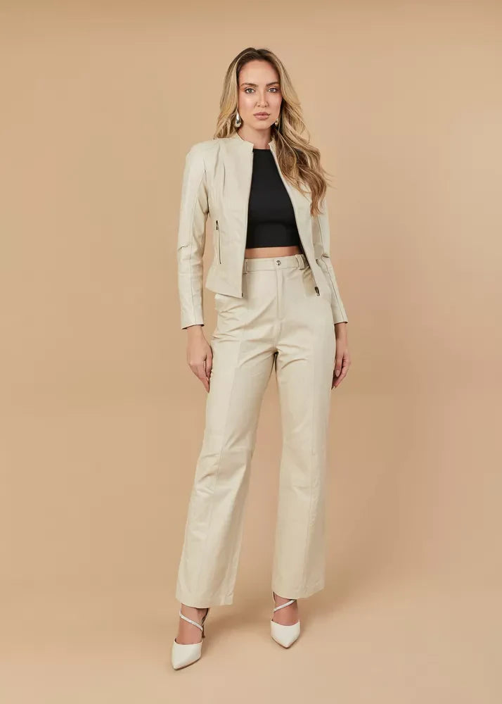 Off-White Ace Women's Genuine Leather Jacket