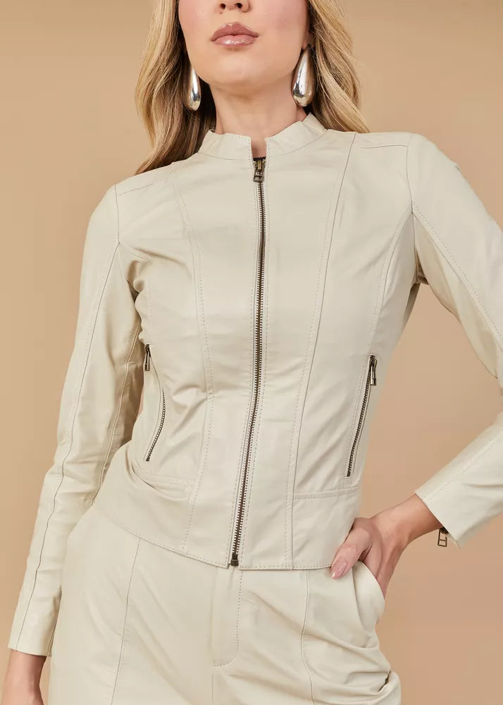 Off-White Ace Women's Genuine Leather Jacket