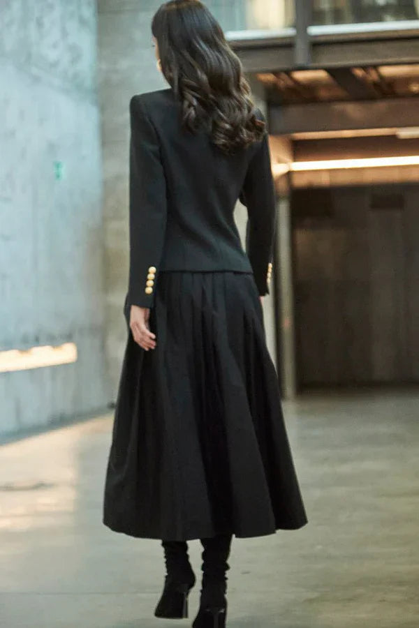 Ace Women Black Blazer with Pockets